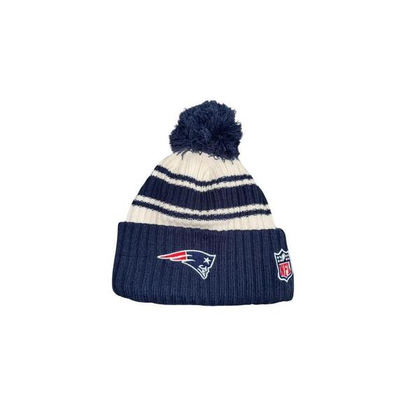 New England Patriots New Era Winter Hat Men's Navy/Cream New - Picture 2 of 2